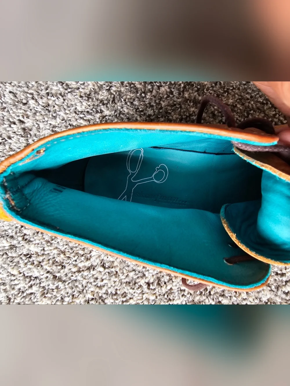 Speedbump Chukka // Tan (US:11)- PskaufmaChukka Boots with Turquoise Lining